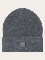 double layer fine merino wool beanie dark grey melange