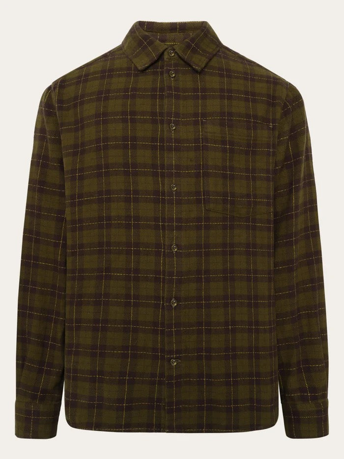 loose fit checkered shirt green check