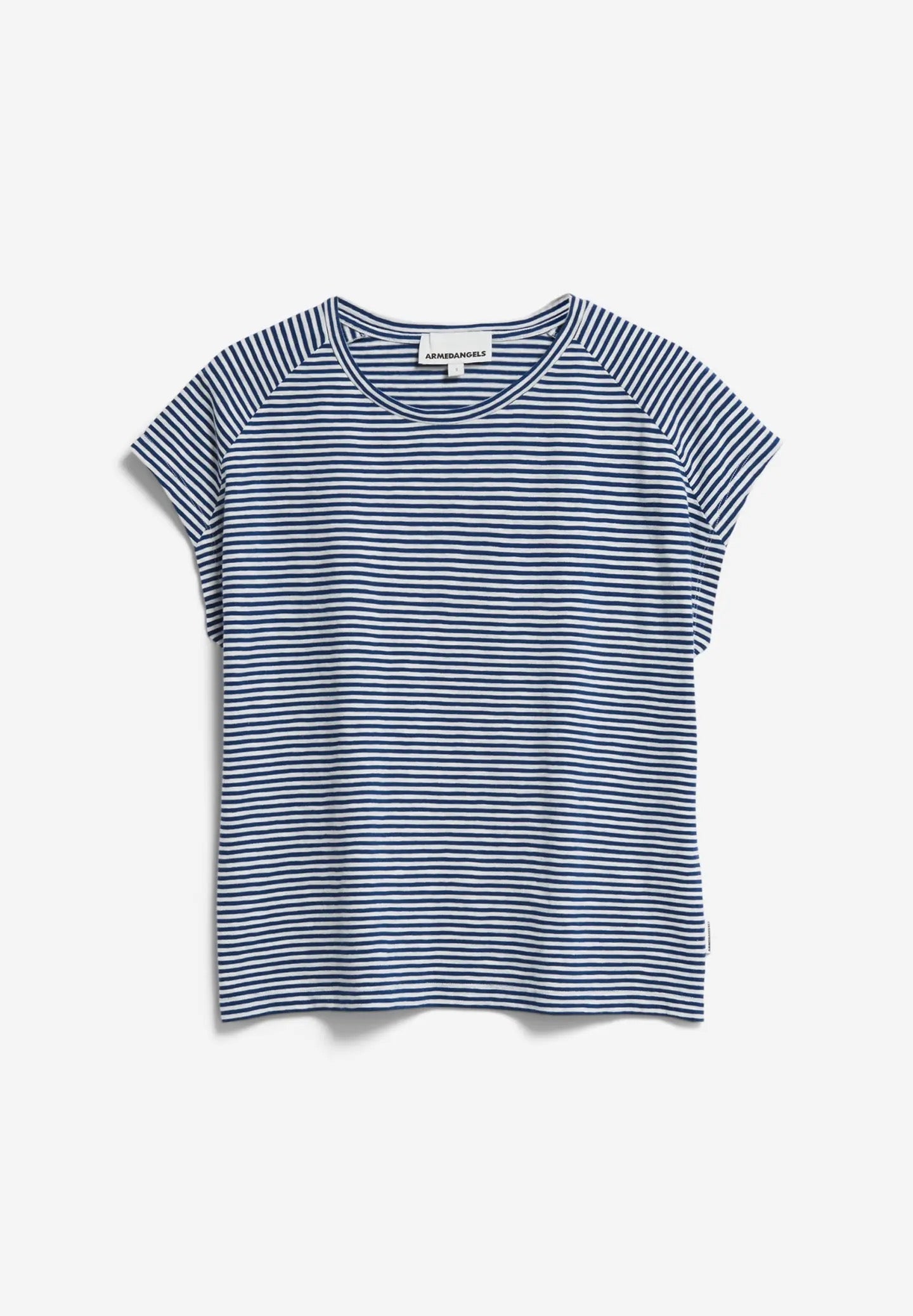 t-shirt oneliaa lovely stripes faded indigo-oatmilk