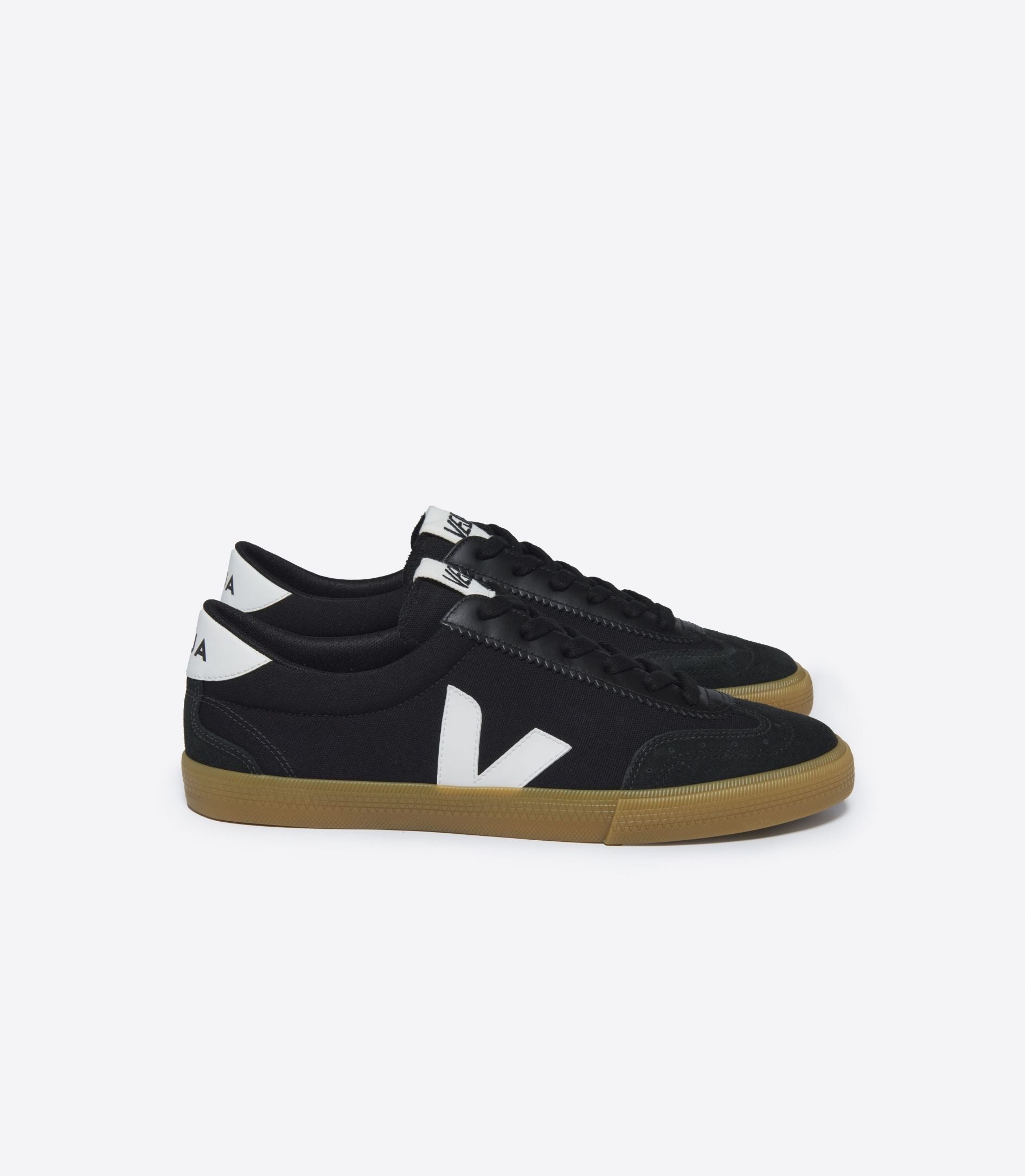 sneaker volley canvas black white natural