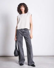 wide leg jeans sunny light grey