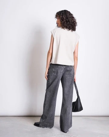 wide leg jeans sunny light grey