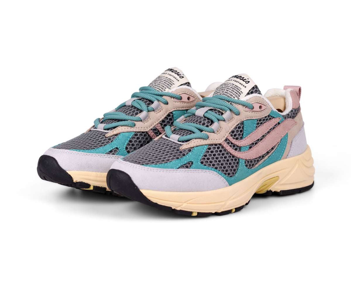 sneaker g-eco '99 multi mesh turquoise/grey/sand/old rose