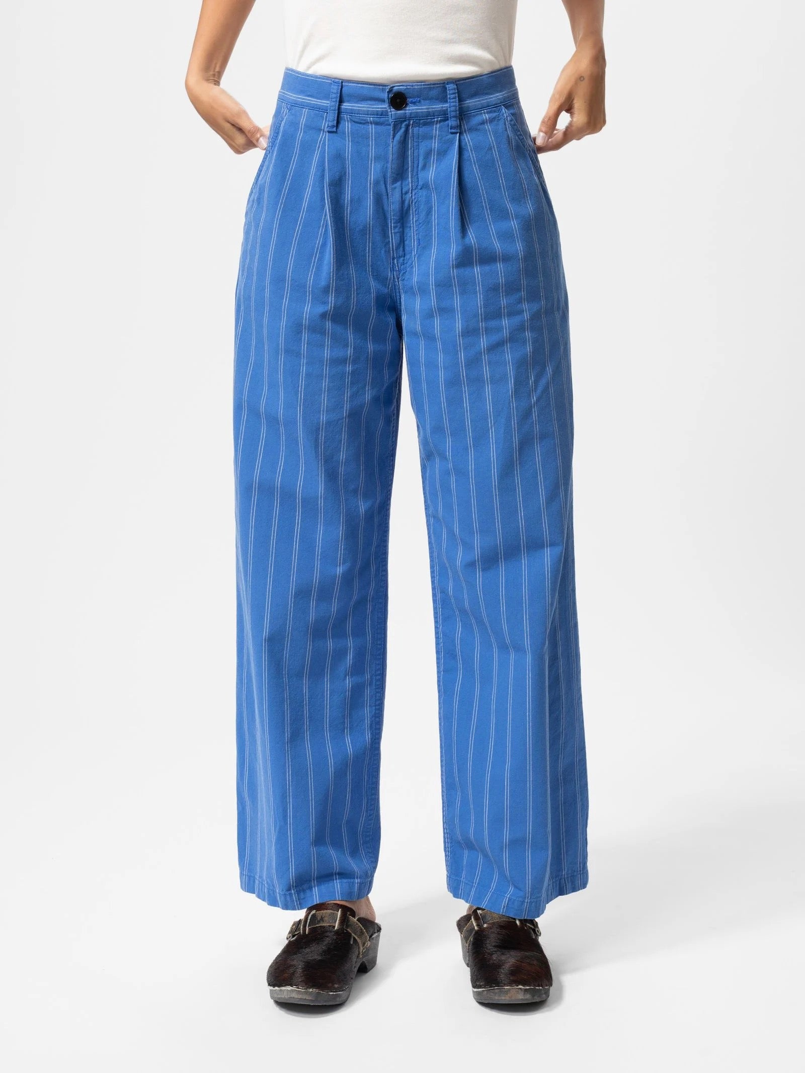 jeans gullan striped workwear pants blue/offwhite