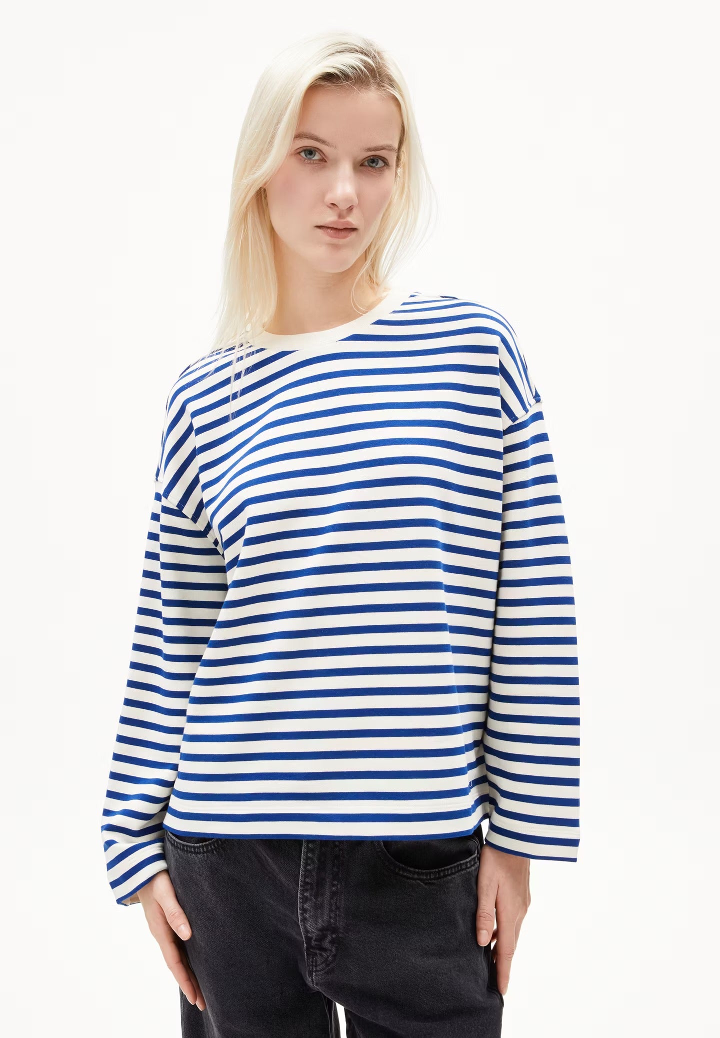 pullover frankaa maarlen stripe undyed-lapis blue