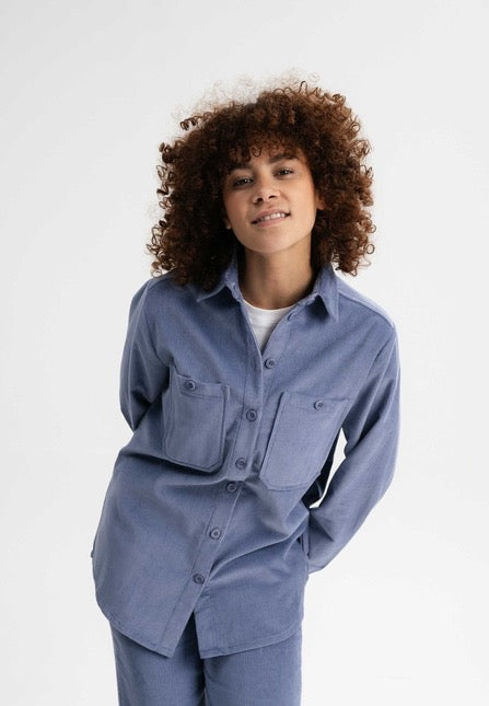 cord overshirt jiya taubenblau