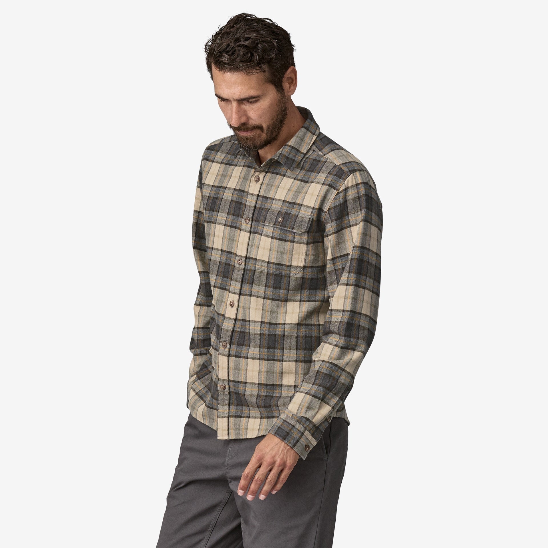 m's l/s lw fjord flannel shirt SRGY