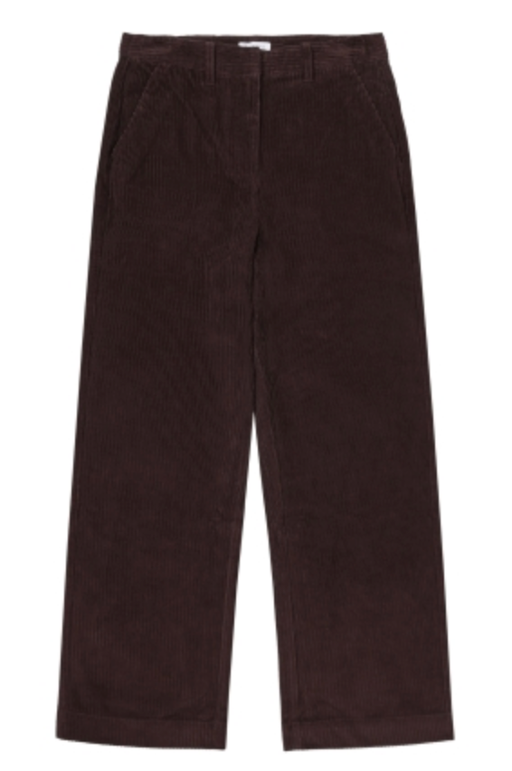 posey wide high-rise corduroy pant chocolate plum