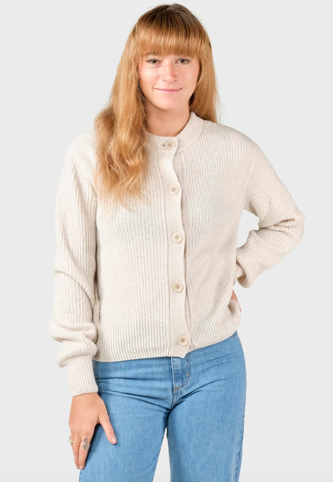 gerda knit cardigan pastel sand