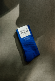 sock logo blau