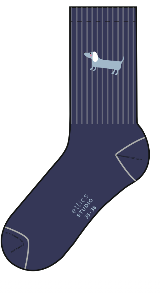tennis sock patriot blue sausage dog
