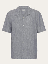 box short sleeve linen shirt vintage indigo
