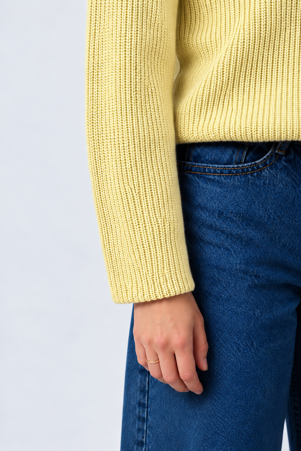 boatneck heavy knit pullover butter yellow