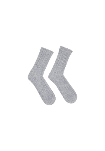 rib knit stockings gray melange