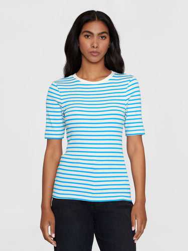 striped rib t-shirt blue stripe