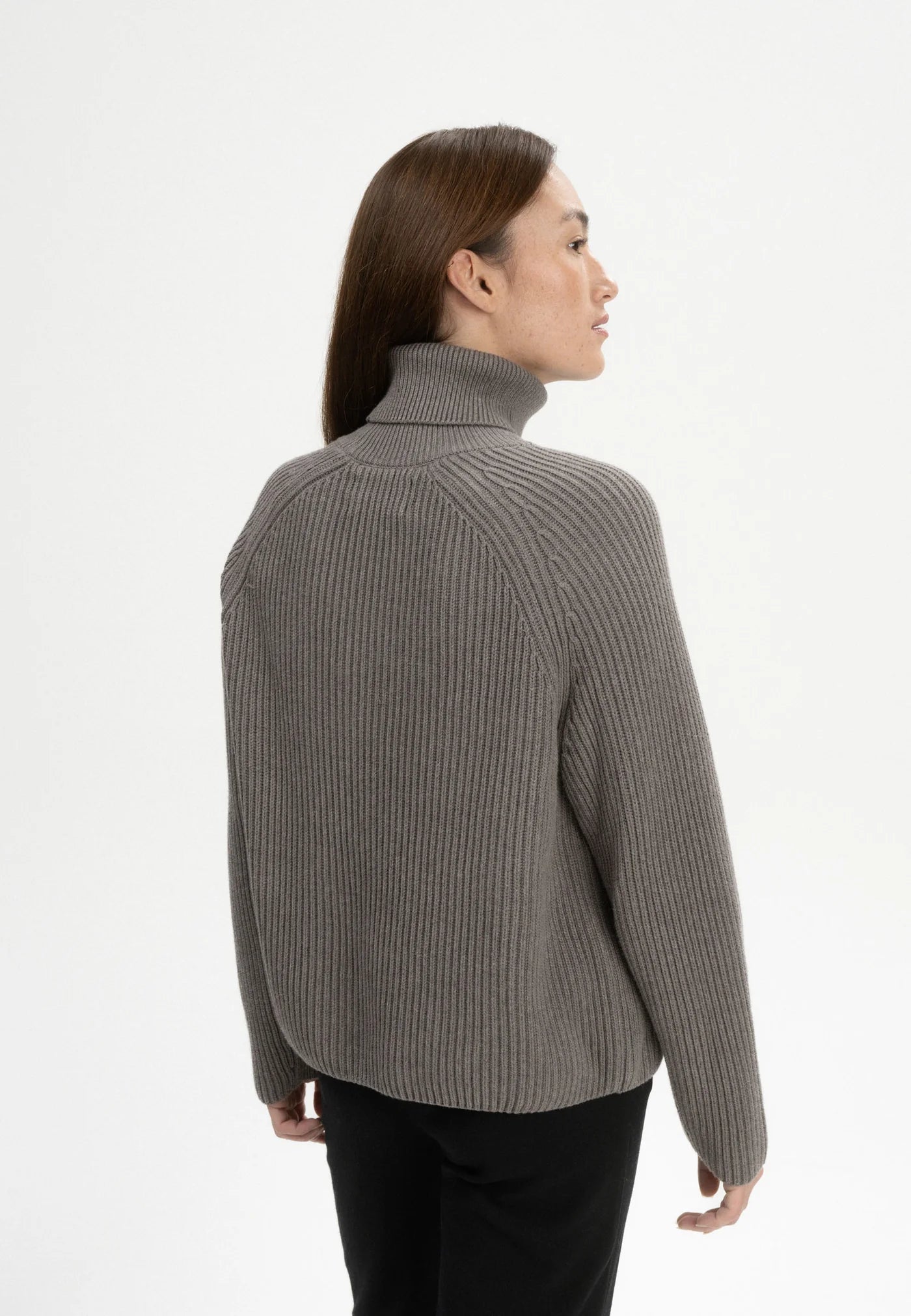 pullover rib knit turtleneck jumper chirha bear melange