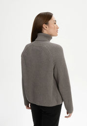 pullover rib knit turtleneck jumper chirha bear melange