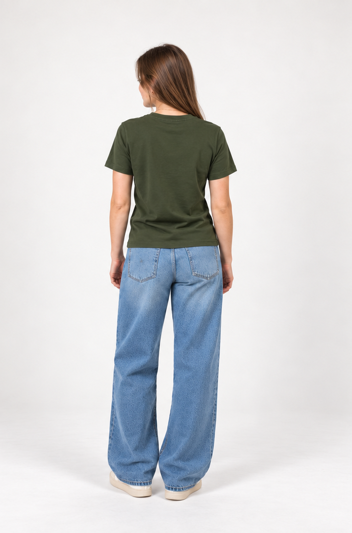 boxy crop tee chive