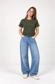 boxy crop tee chive