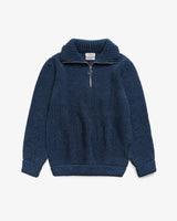 chunky knit troyer speckled blue