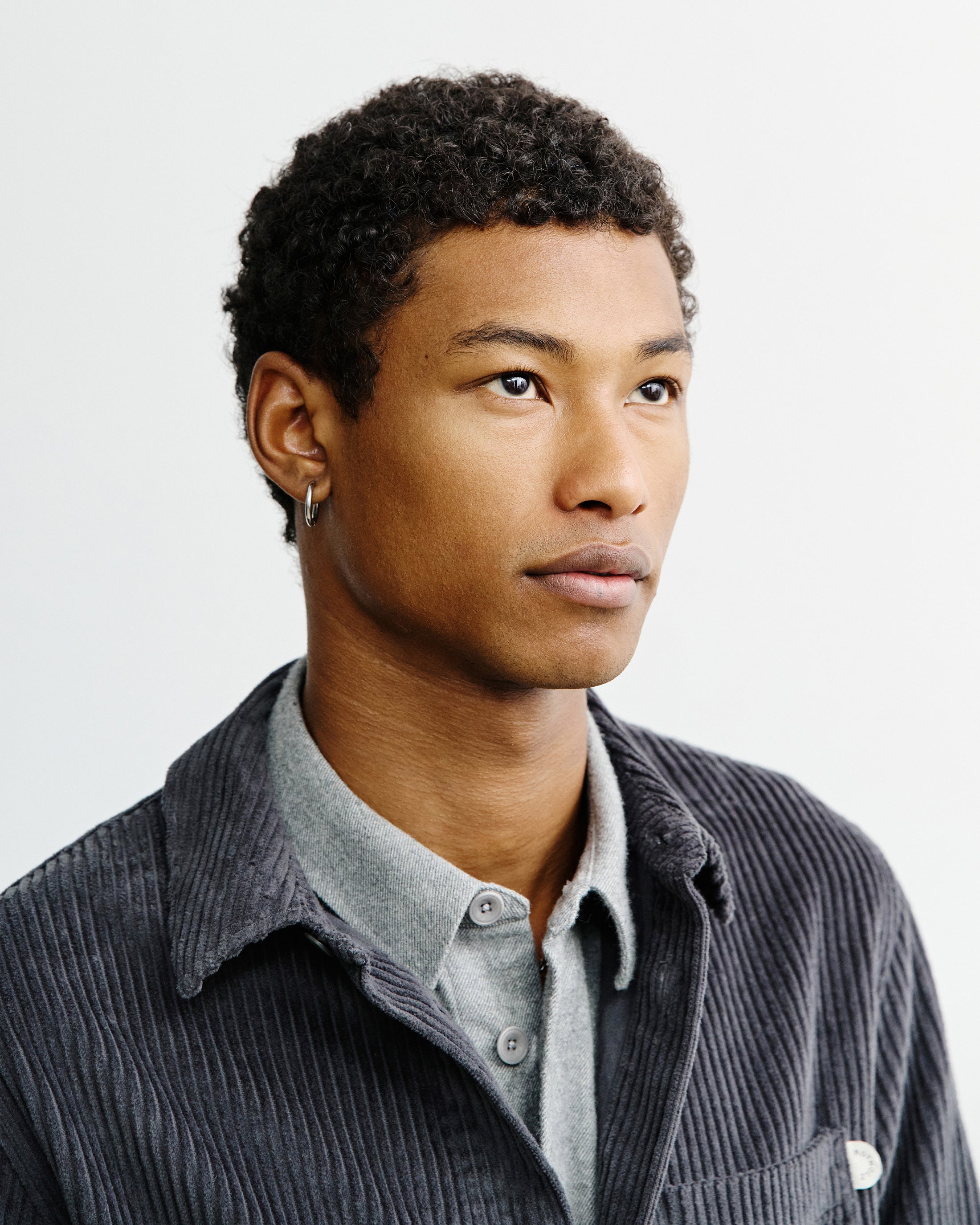 cord casual shirt washed anthracite