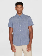 regular linen short sleeve shirt vintage indigo