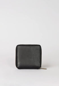 sonny square wallet black apple leather vegan