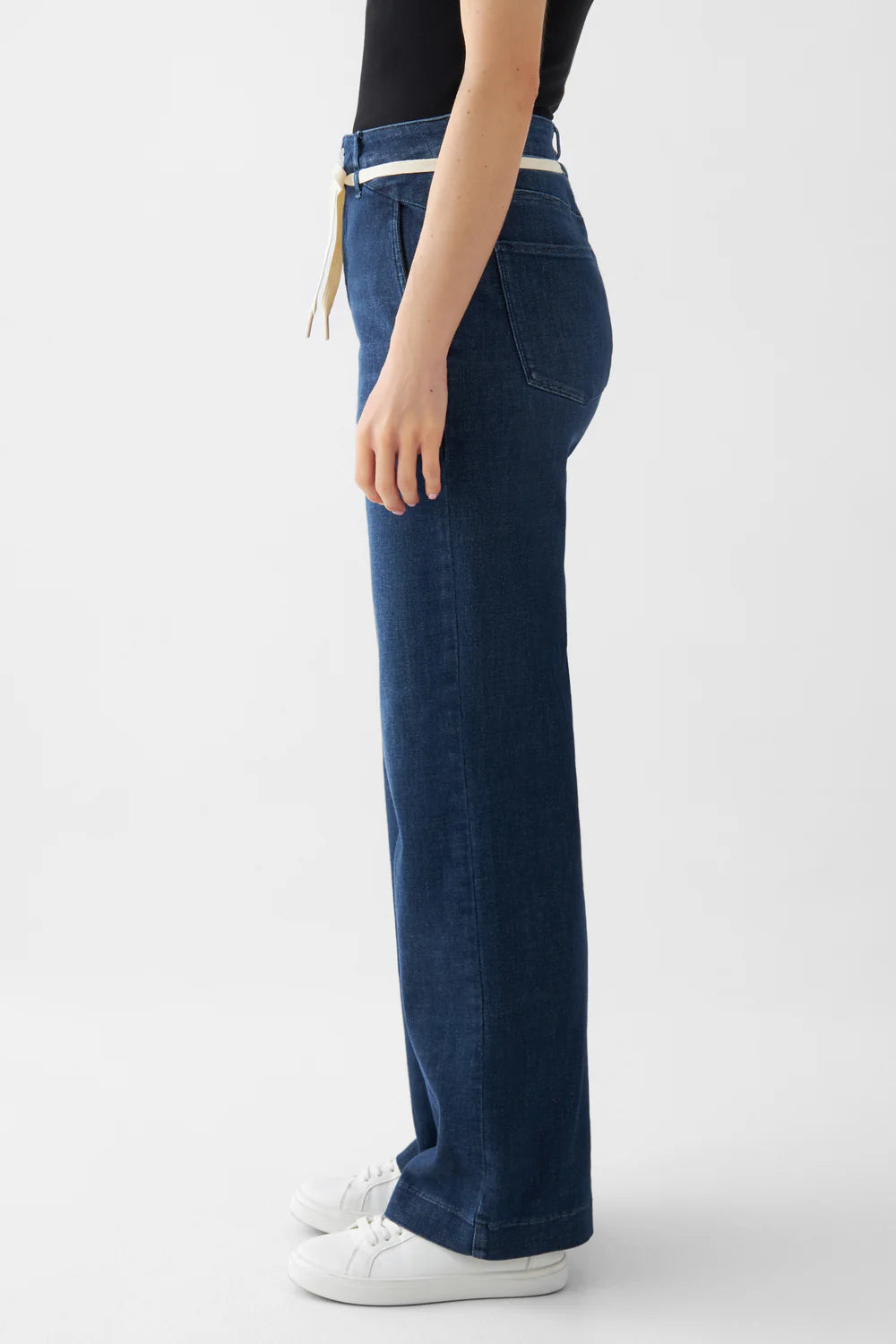 jeans dew flared - french pocket - dark blue