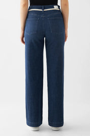 jeans dew flared - french pocket - dark blue