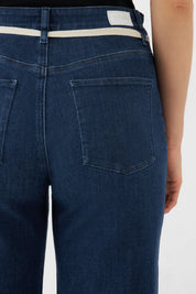 jeans dew flared - french pocket - dark blue