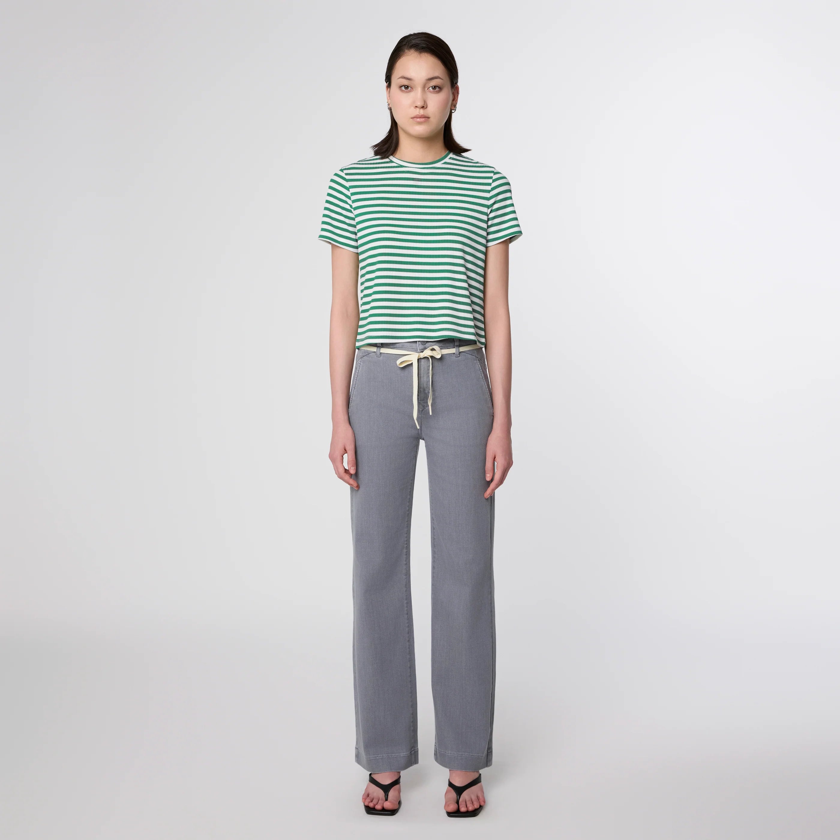 jeans dew flared - french pocket - cool grey