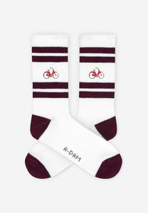 burgundy bike crew socks