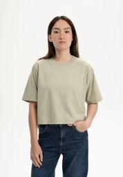 cropped t-shirt desna dusty green