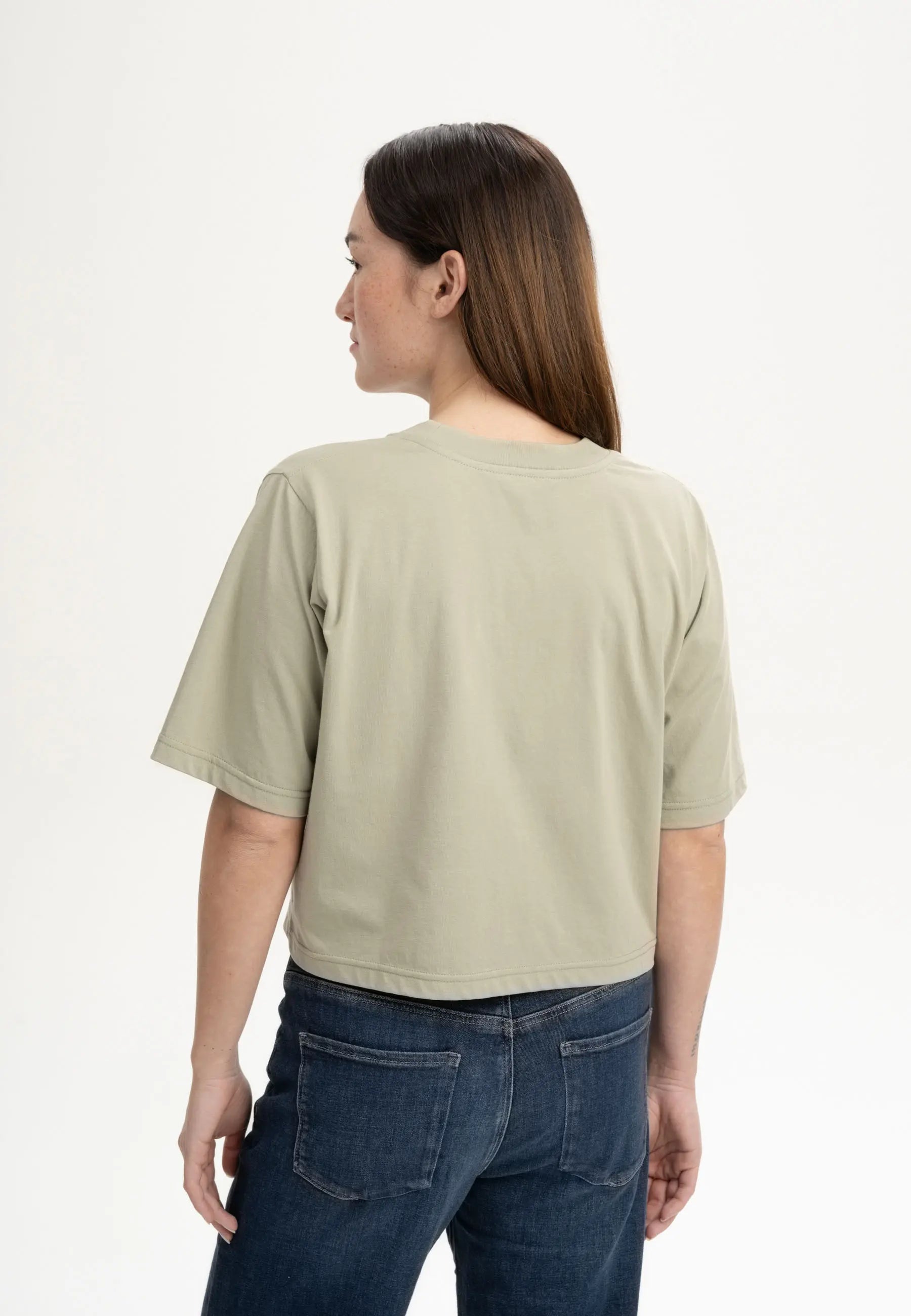 cropped t-shirt desna dusty green