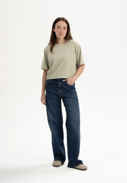cropped t-shirt desna dusty green