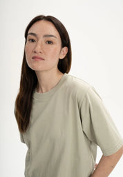 cropped t-shirt desna dusty green