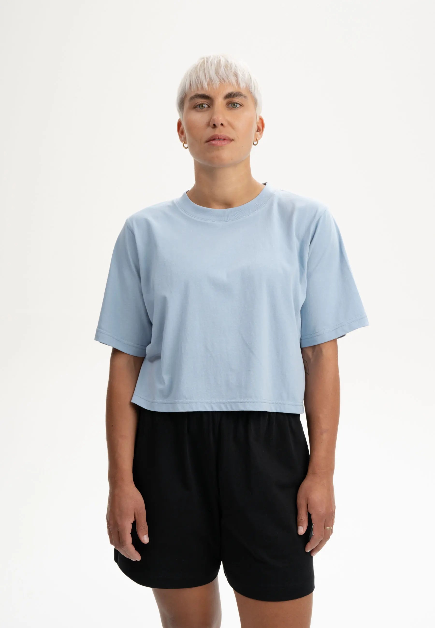 cropped t-shirt desna zartes blau