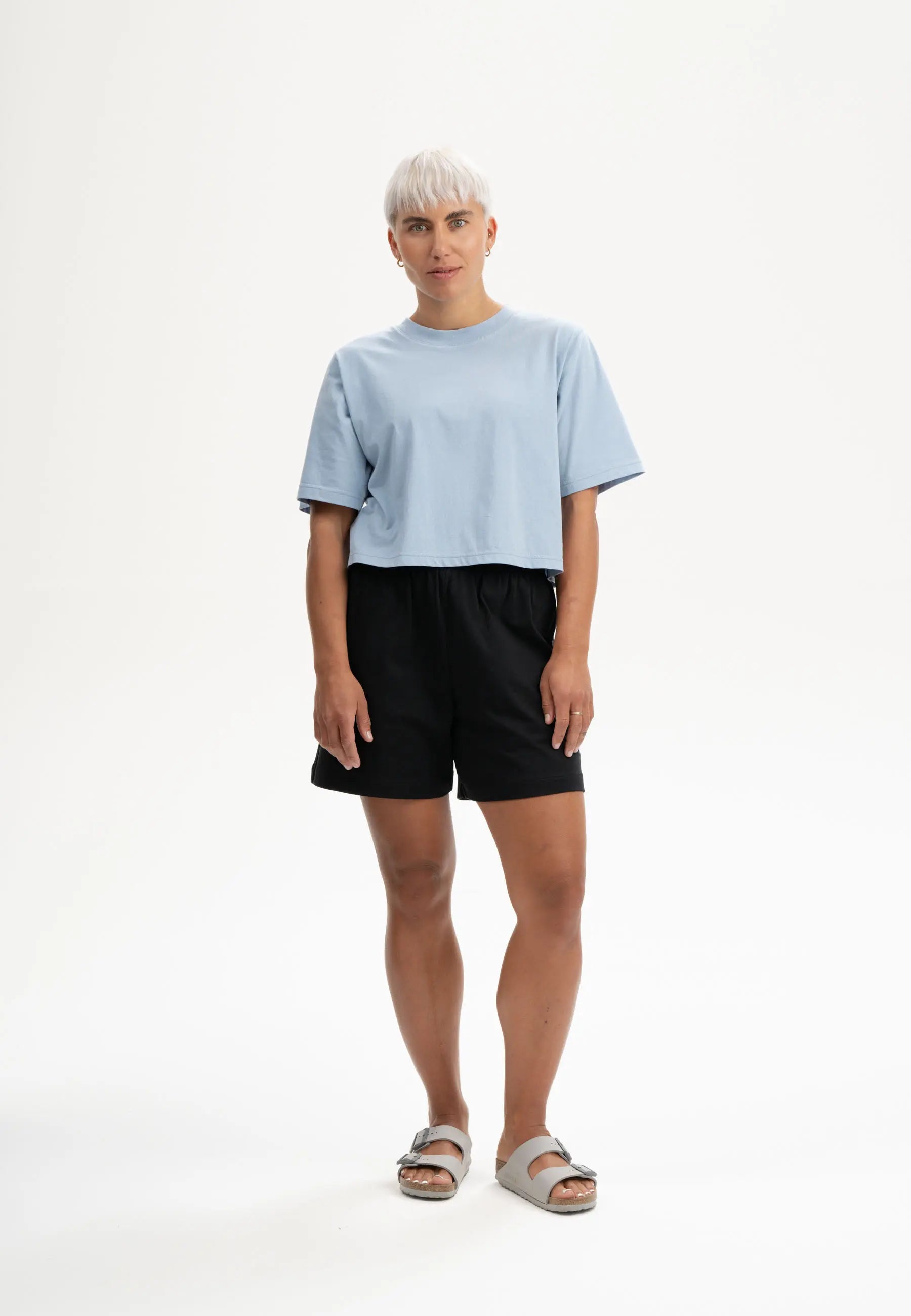 cropped t-shirt desna zartes blau