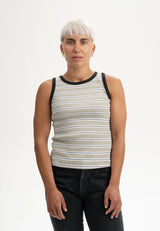 ribbed tanktop drisna dusty green streifen