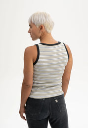ribbed tanktop drisna dusty green streifen