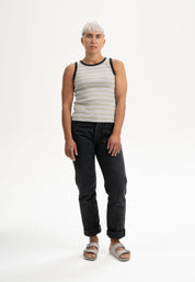 ribbed tanktop drisna dusty green streifen