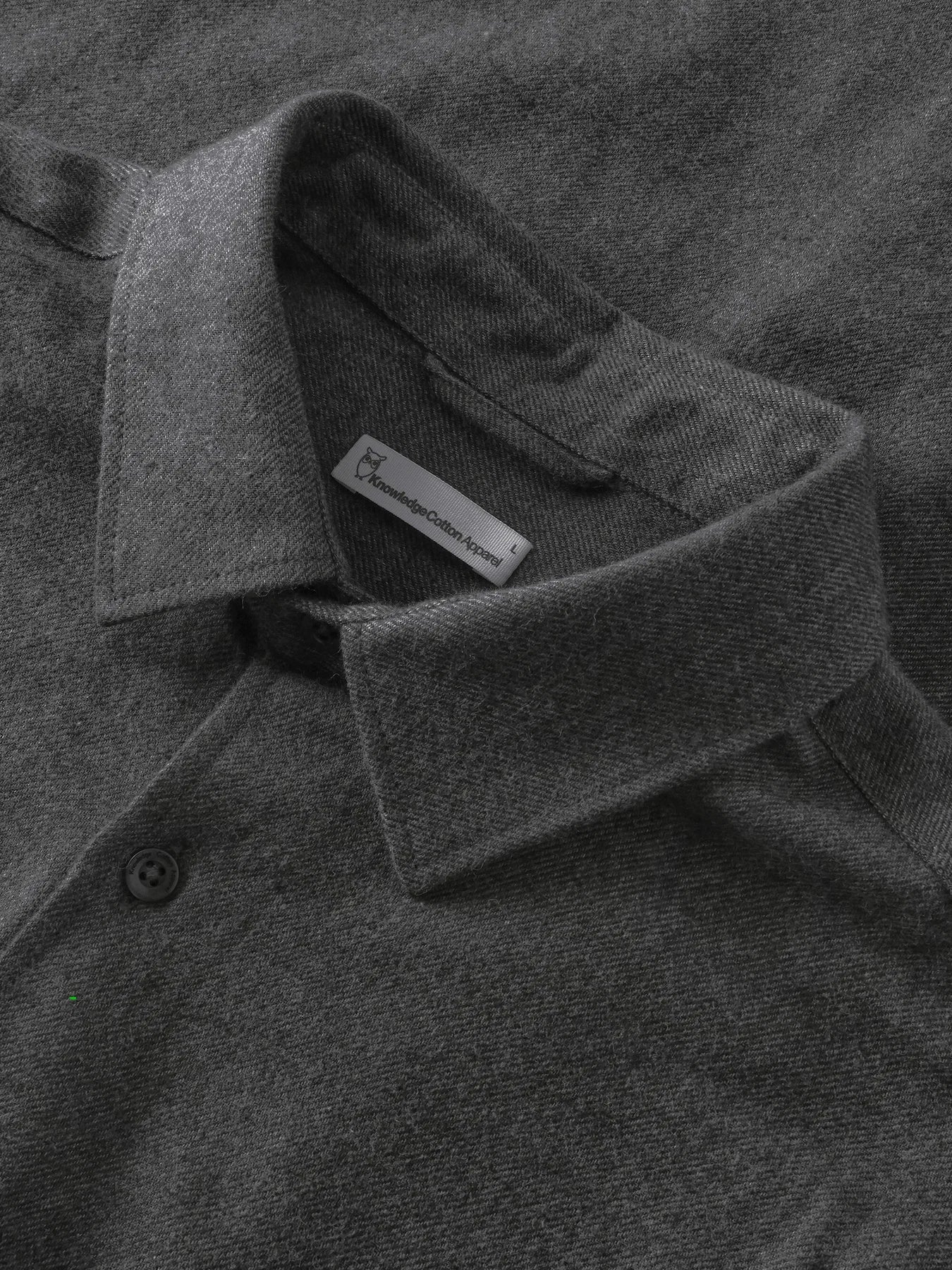 dune regular flannel shirt dark grey melange