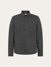 dune regular flannel shirt dark grey melange
