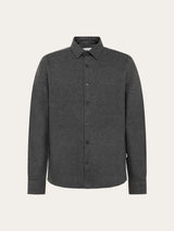 dune regular flannel shirt dark grey melange