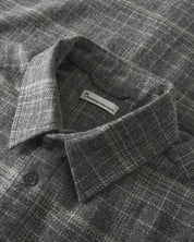 dune regular merino check shirt grey check