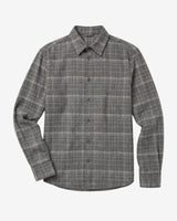 dune regular merino check shirt grey check