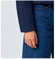 boatneck knit pullover patriot blue