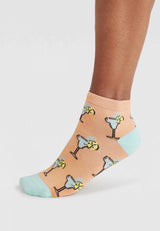 dixie cocktail bamboo ankle socks tangerine orange
