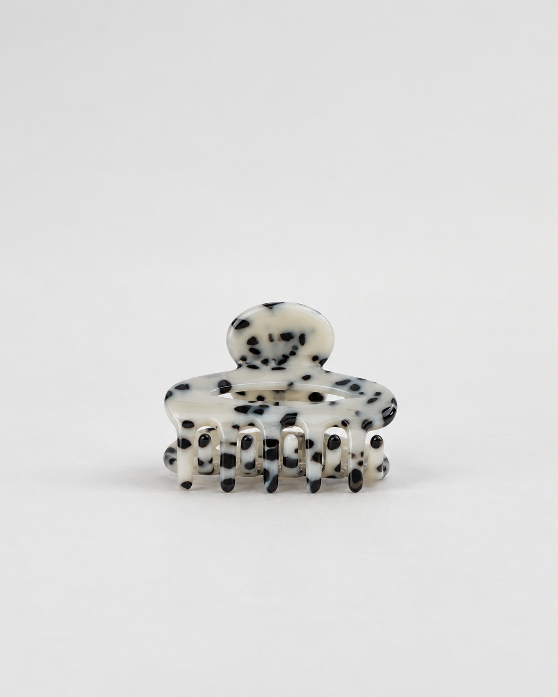 spange oval mini black dots