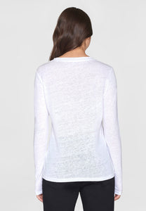 long sleeve linen t-shirt bright white
